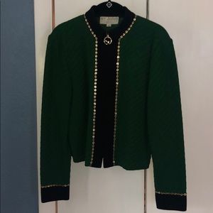 St. John collection size 8 green and black jacket